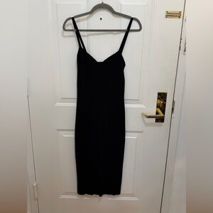 J. Crew Black Midi Knit Dress with Spaghetti Straps